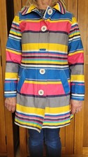Boden jacket, multicoloured striped raincoat. Size UK12