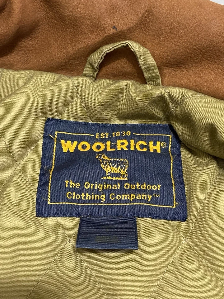 Vtg Quilted Woolrich Wool Zip Up Bomber Flight Men’s Large Brown Jacket USA - Image 4 of 4