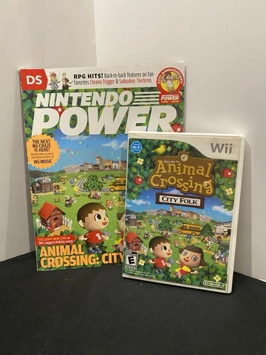 Animal Crossing City Folk Wii Game With Nintendo Power Magazine *Read*