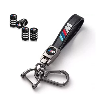 BMW M Sport Metal Leather Keyring Luxury High Quality Dust Caps UK