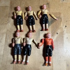 6 Vintage Celluloid Football Players Figurine Movable Arms - Mixed - J1