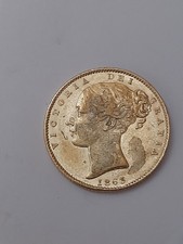 1863 Gold Victoria Full Sovereign Coin Shieldback