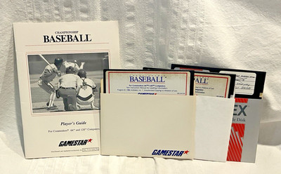 Championship Baseball Commodore 64 C64 Sports Game Disk Manual Retro