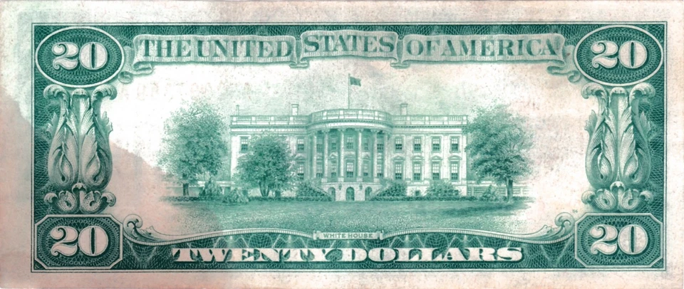 Fr, 2402 - 1928 UNCIRCULATED $20 GOLD CERTIFICATE - SERIAL # MISALIGNMENT ERROR - Image 4 of 4