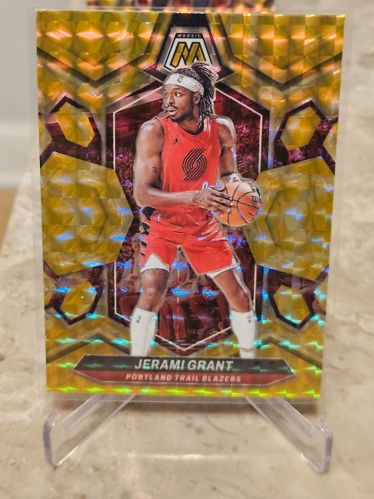 Jerami Grant 2023-24 Panini Mosaic #155 Reactive Yellow Portland Trail Blazers