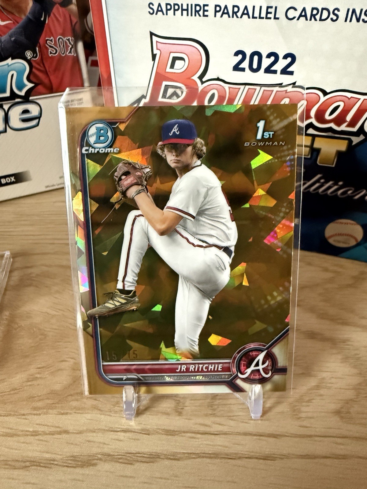 2022 Bowman Draft Sapphire Gold Refractor #BDC126 JR RITCHIE /15 Braves 1st