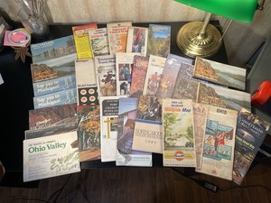 Vintage Lot of Travel Brochures & Maps - 1940s Thru 1990s Map Lot Bundle 30+