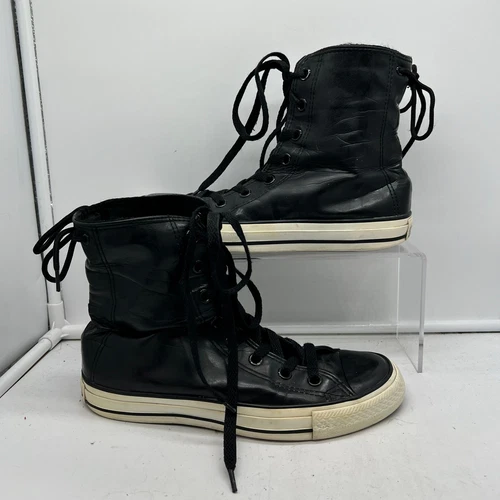 Scarpe Converse Donna 6.5 Super Hi High Patent Nero Skate Chuck Taylor All Star