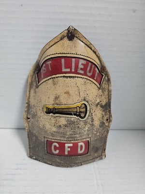 Leather Fire Helmet Front Shield