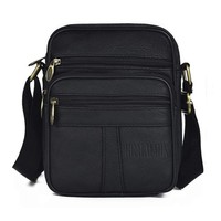 Leder UmhäNgetasche Herren Schultertasche 20X17X8 Cm Schwarz Retro Vintage