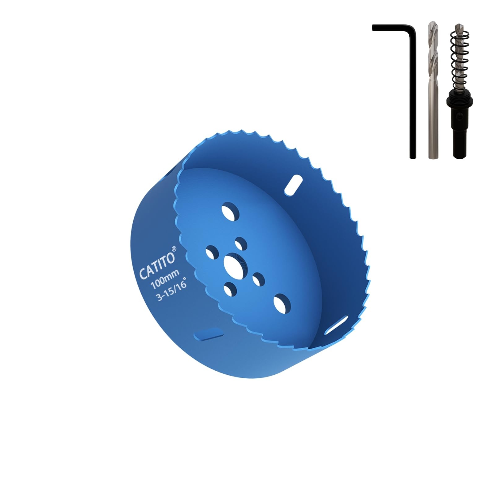 Scie cloche bi-métal 100 mm à denture variable pour perçage propre de spots de plafond