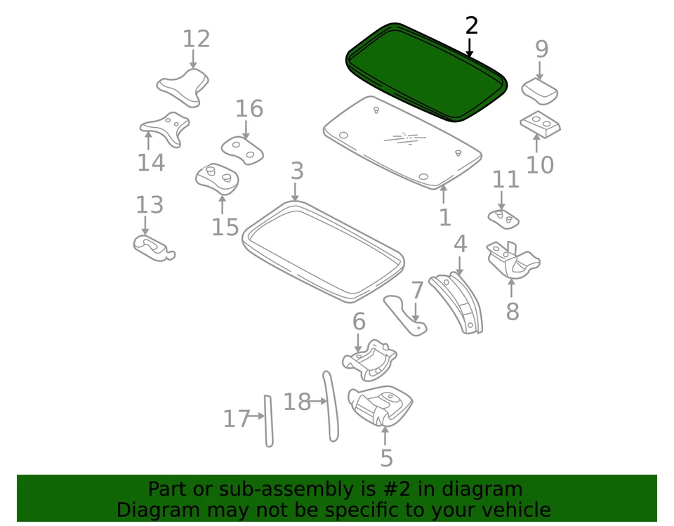Genuine Nissan Glass Panel Spacer 73872-01M05 - Image 3 of 3
