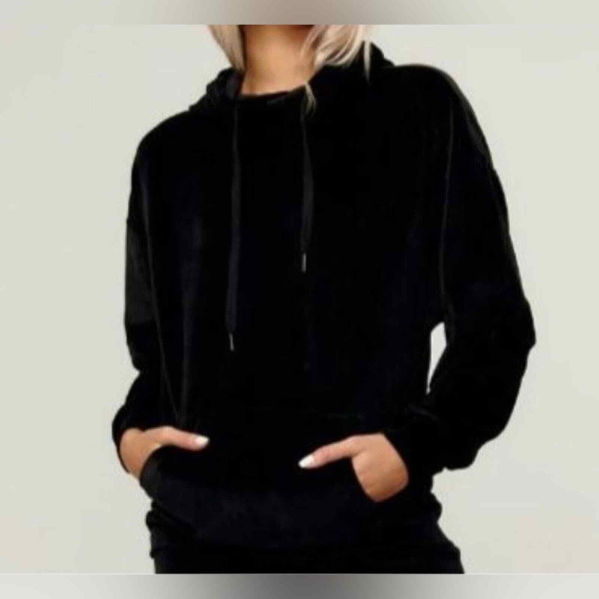 Oversized Hoodie Velvet Hoodie Black Black Velour Oversized Hoodie