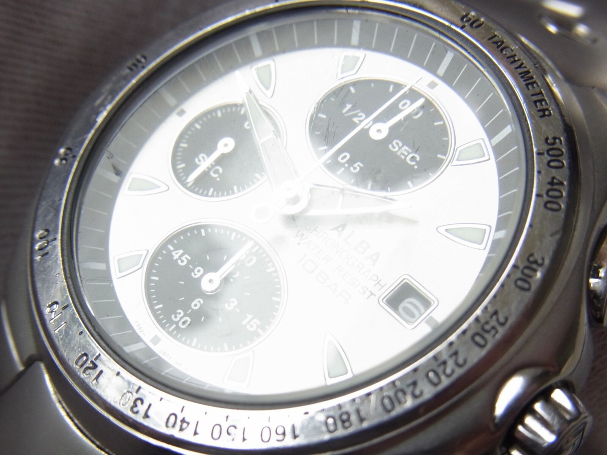 JUNK! SEIKO ALBA CHRONOGRAPH 7192-0BT0 10 BAR WATER RESIST MEN'S