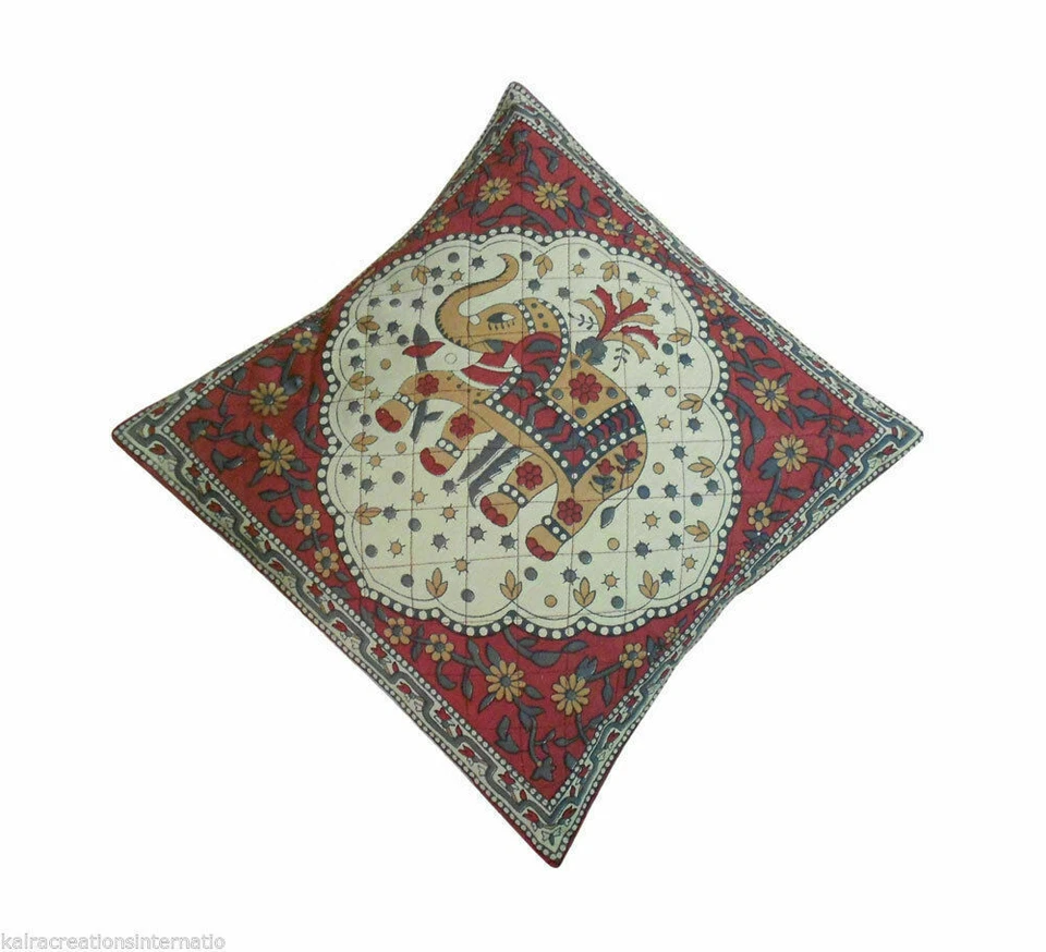 Cushion Cover 16" Handmade Cotton Pillow Cover Indian Case Shams 5 pcs - Image 4 of 4