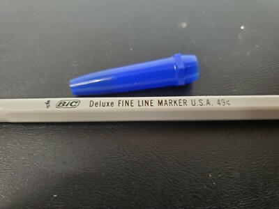 Vintage BIC Deluxe Fine Line Marker Pen USA .49 Blue Dried Vintage BIC Deluxe Fine Line Marker Pen USA .49 Blue Dried