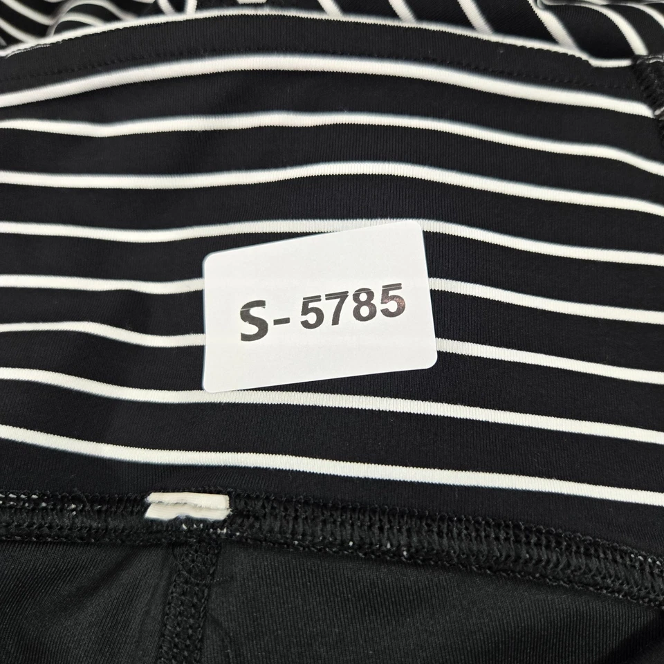 Pantalones activos Lululemon para mujer 10 negros blancos rayas paralelas legging tiempos de entrenamiento Foto 2 de 4