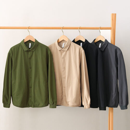 Men Cotton Shirt Casual Business Blouse Button Down Long Sleeve Jacket New