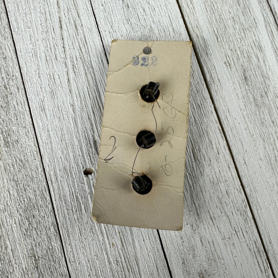 Vintage Faux Leather Buttons Orig. Card Plastic Woven Molded Looks Like Leather - Image 2 of 4