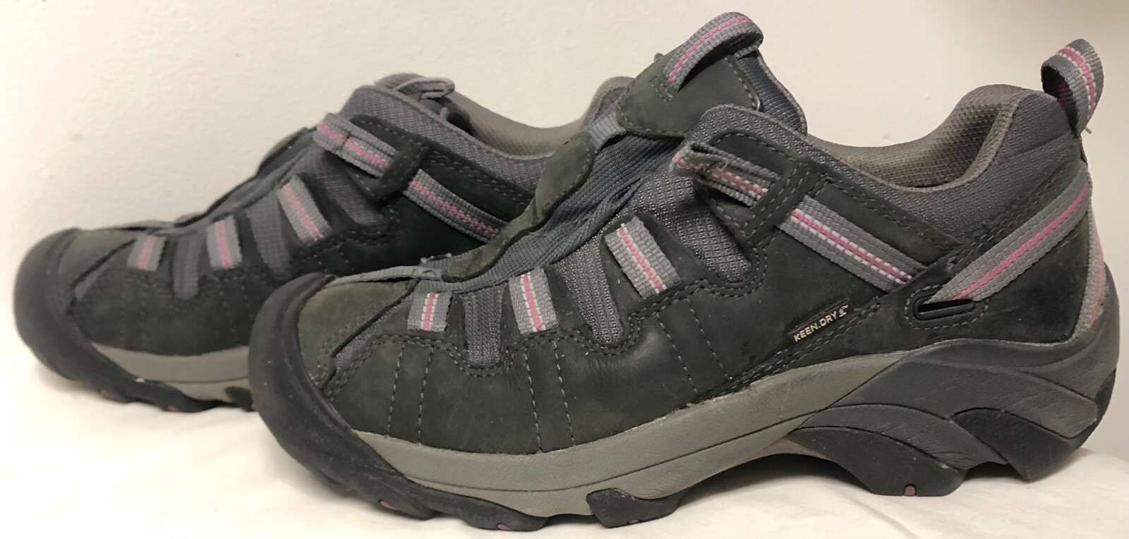 KEEN DA DONNA TARGHEE IN PELLE E RETE SECCA IMPERMEABILE GRIGIO # 5216 TAGLIA 10 40 5
