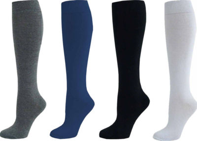 3x 6x 9x Mädchen kniehohe Baumwollsocken lange schlichte Kinder Kinder Schulsocken