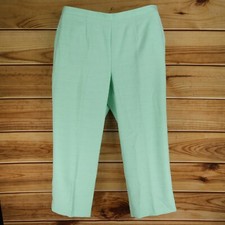 Alfred Dunner Pants Womens 18W Green Classic Fit Easy Care Elastic Waist NWT 52