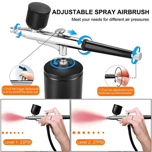 Rechargeable Cordless Airbrush-Kit Compressor with Hose for Painting Nail Art - Picture 6 of 17