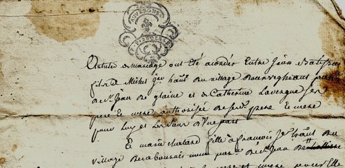 1730 Contrat de mariage Glaine-Montaigut BATISSE CHALARD BUHOT LAVERGNE Auvergne - Photo 4 sur 5