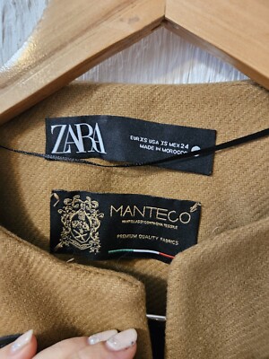 Zara Manteco wool blend camel cape Size XS 75% Wool 25% Poliamid