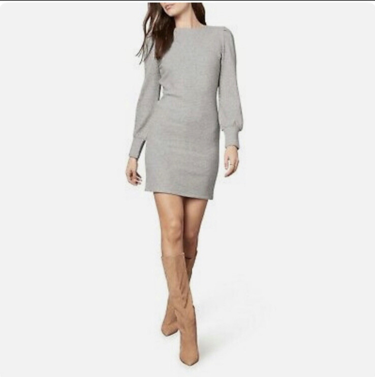 BB Dakota Steve Madden Knit The Scene LS Sweater Dress Medium Heather Grey  M NEW