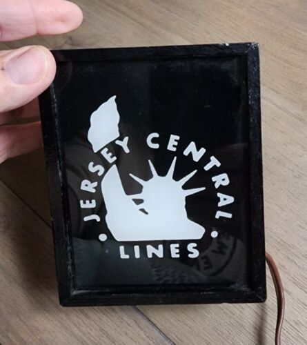 VTG "JERSEY CENTRAL LINES" Glass Logo Hobby LIGHT BOX Used - Picture 1 of 5