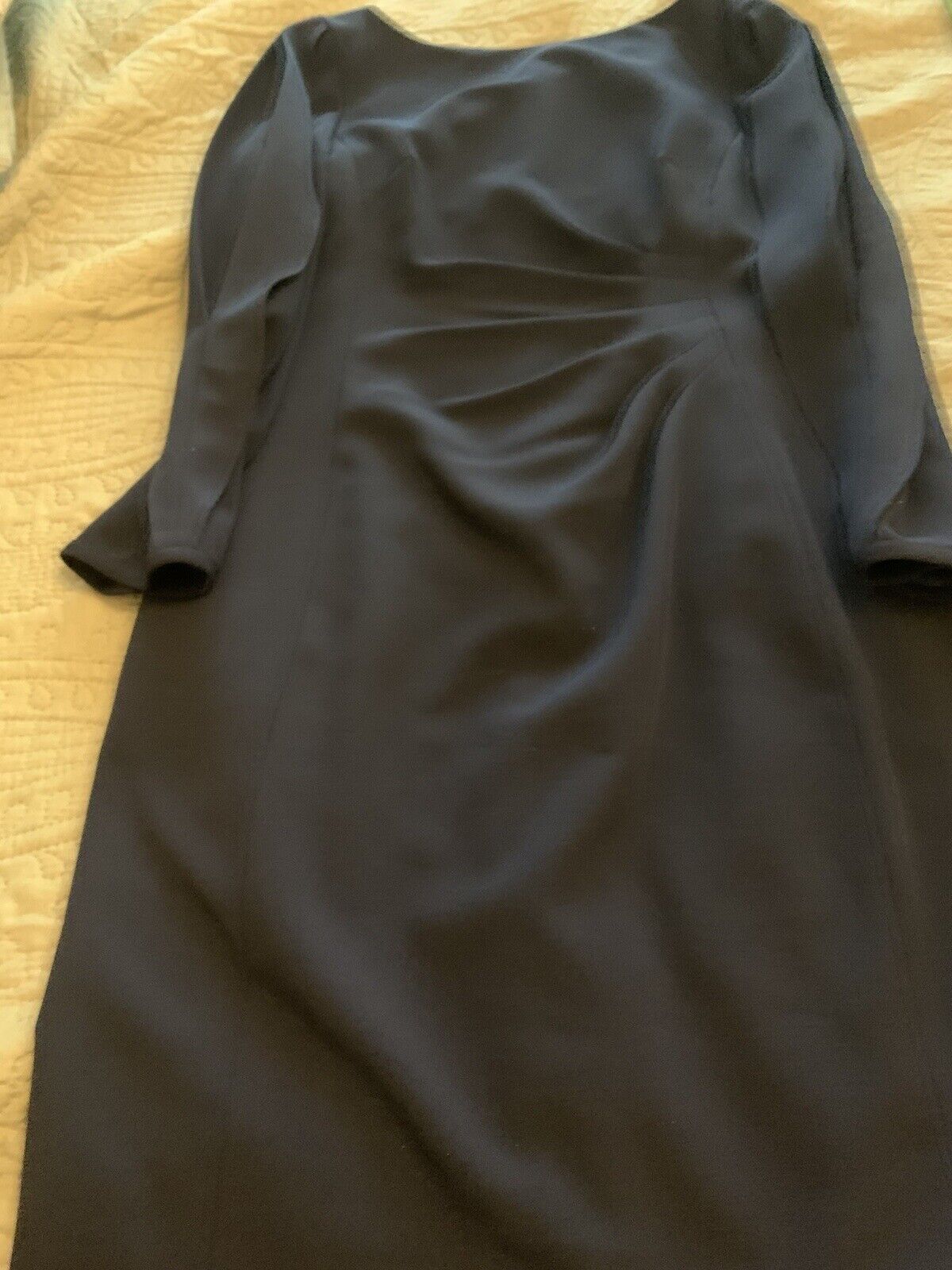 Tahari Women’s Dark Blue Business Dress Ruched Wa… - image 14