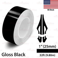 1" Vinyl Pinstriping Pin Stripe Car Styling Tape Decal Sticker 25mm GLOSS BLACK