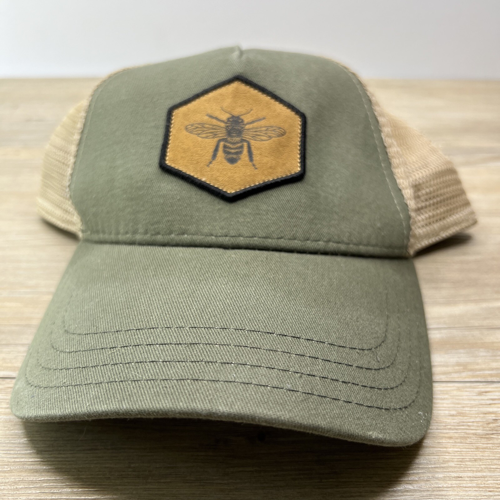 Bee Patch Gray Adjustable Hat Adult Size Baseball… - image 4