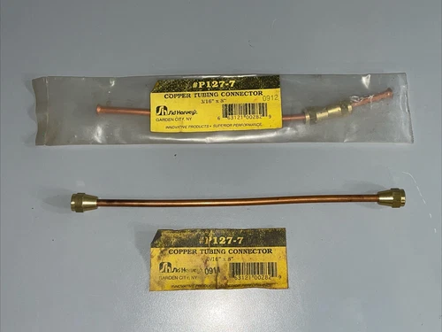 2 Sid Harvey's P127-7 Nozzle Line Copper Tubing Connector 3/16" X 8”