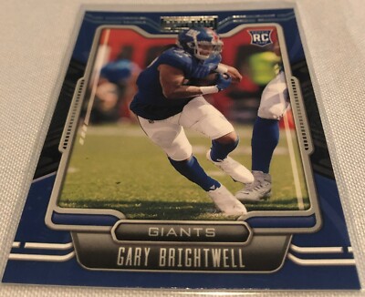 2021 Panini Playbook Football Gary Brightwell New York Giants Rookie Card #187