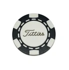 Titties - Dia-magnetic Clay Poker Chip - Golf Ball Marker - Funny - Card Guard
