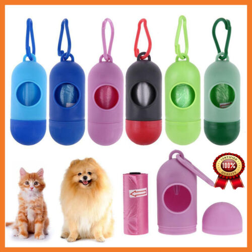 Pet Dogs Garbage Clean up Bags Waste Carrier Holder Dispenser Cat Poop Bags Sets - Picture 1 of 73