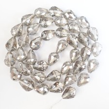 40Pcs 18x13mm Faceted Gray Crystal Teardrop Loose Beads SK64976
