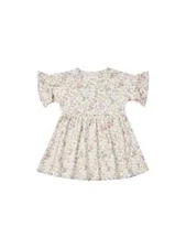Rylee + Cru  Babydoll Dress Wildflower Floral Modal Short Ruffle Sleeve 6-7