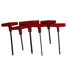 Lot of 6 Allen 7/32" , 3/16" , 1/4" , 9/64" , 3/16" , 5/32" T-Handle Hex Keys