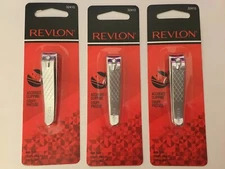 3 X REVLON NAIL CLIPPER COMPACT MINI NAIL CUTTER CURVED BLADES  TRIMMING 32410