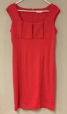 Calvin Klein Red Fitted Sleeveless Sheath Dress Women's