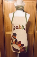 Essential Home Thanksgiving Gobble Kids Apron and Chef’s Hat