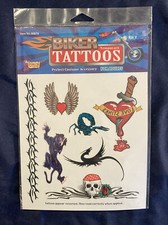 Biker Unisex Temporary Tattoos Halloween Costume Accessory By Forum Novelties