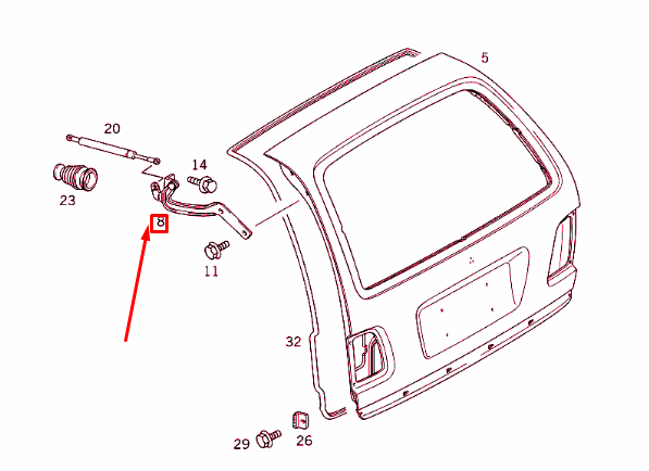 MERCEDES-BENZ E S210 Rear Panel Door Left Hinge A2107400937
