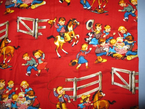 David Textiles Cowboy Cowgirl Blue Sky Rope Western Fabric 44" x 44" NEW - Picture 3 of 13