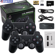 Video Game Console Retro 20000+ Games TV Stick 64G 4K HDMI 2Wireless Controller&