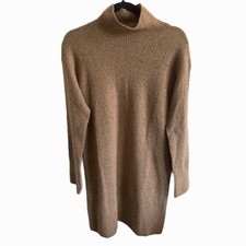 Everlane The Cozy Stretch Turtleneck Sweater Dress Brown Wool Blend XS 