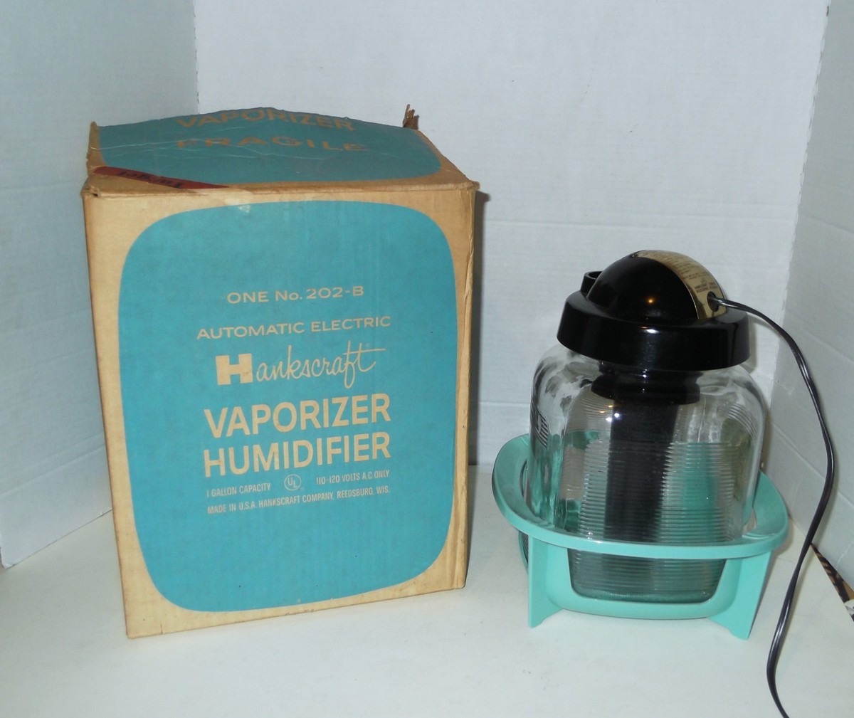 Vintage Glass HANKSCRAFT Steam Vaporizer Automatic 202B W/ Box